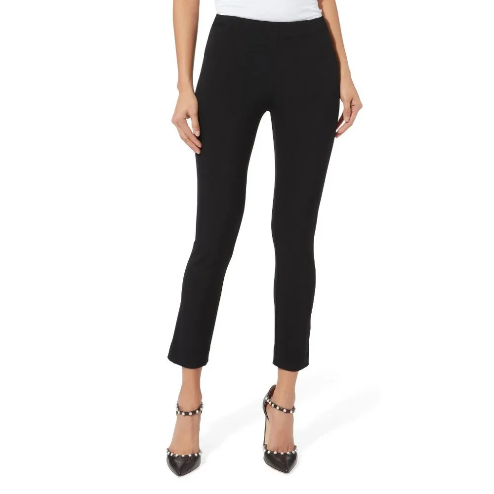Veronica Beard Zip Back Scuba Pants Black Ankle Cropped Capsule Minimalist F11 - Picture 2 of 8